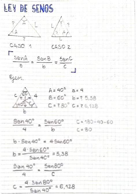 Solution Ley De Senos Explicaci N Ejemplos Studypool