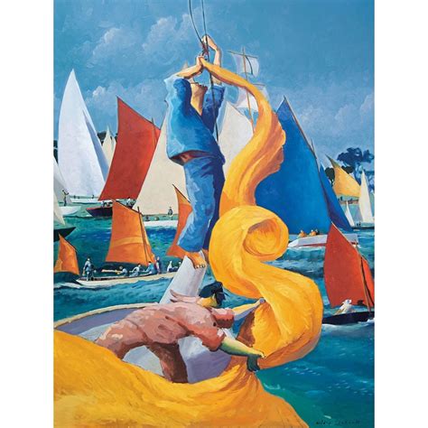 Affiche Gildas Flahault Semaine Du Golfe Blue Art Editions