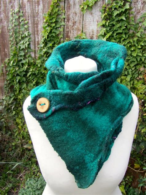 Pixie Nuno Felted Scarf Cowl Wet Felted Elven Wear Etsy Felted