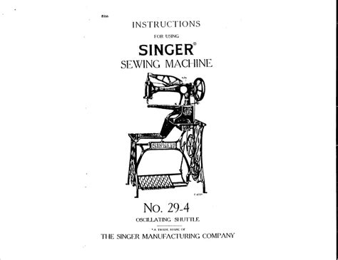 Singer 29-4 Sewing machine - User manual -- Opweb, the free download ...