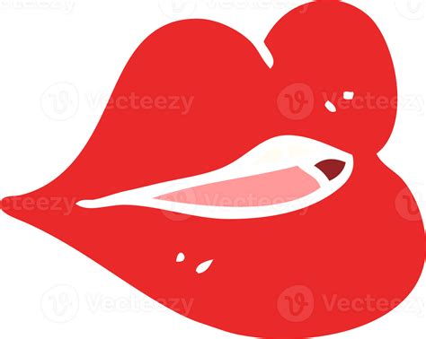 Flat Color Illustration Cartoon Red Lips 45203866 Png