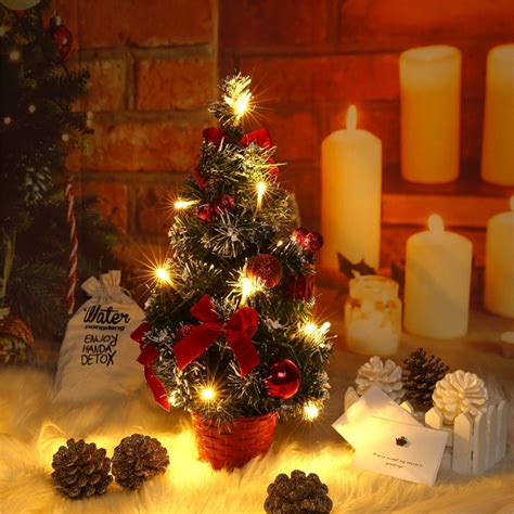 Happy date Christmas Tree Tabletop, Mini Artificial Christmas Pine Tree