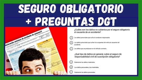 SEGURO OBLIGATORIO PREGUNTAS EXAMEN DGT TEÓRICA COCHE 2025 YouTube