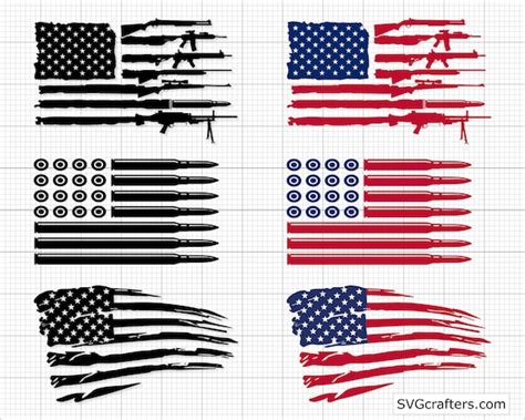 American Gun Flag Svg Rifle Flag Svg Guns Svg 2nd Amendment Etsy