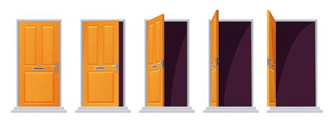 Premium Vector Door Opening Sequence Animation Set Different