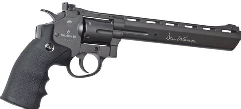 asg dan wesson black 8 inch airsoft revolver with speed loader ...