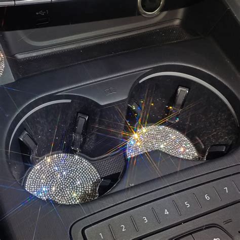 2 PCs Universal Bling Car Coasters PVC Travel Auto Cup Holder Insert