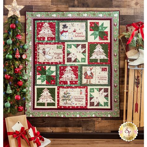 Postcard Christmas Quilt Kit Shabby Fabrics