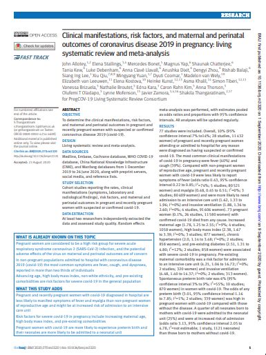 Clinical Manifestations Risk Factors And Maternal And Perinatal