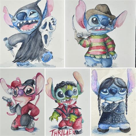 Disney Fan Art Stitch Crossover Halloween Original - Etsy