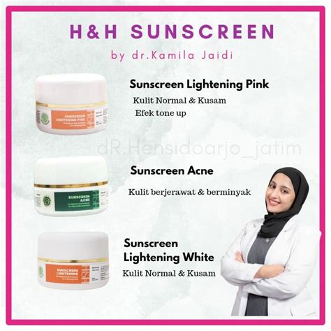 Jual H H SUNSCREEN LIGHTENING PINK ACNE WHITE By Dr Kamila Jaidi