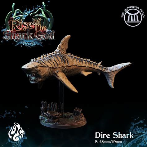 Dire Shark Miniature Crippled God Foundry Dnd Miniatures Role Playing ...