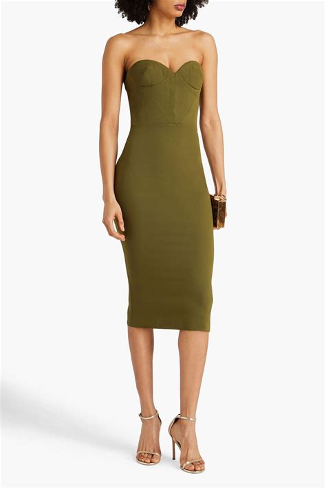 Alex Perry Strapless Stretch Crepe Midi Dress The Outnet