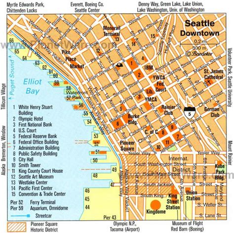 Seattle Downtown Hotels Map with Printable Map Of Downtown Seattle ...