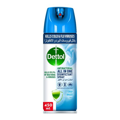 Buy Dettol Antibacterial Disinfectant Spray Crisp Breeze Scent 450 Ml Online In Uae Talabat Uae