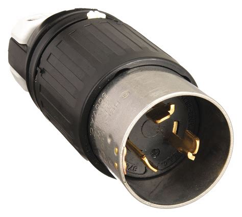 50 A 250V DC 600V AC Locking Plug 3D126 HBL3765C Grainger