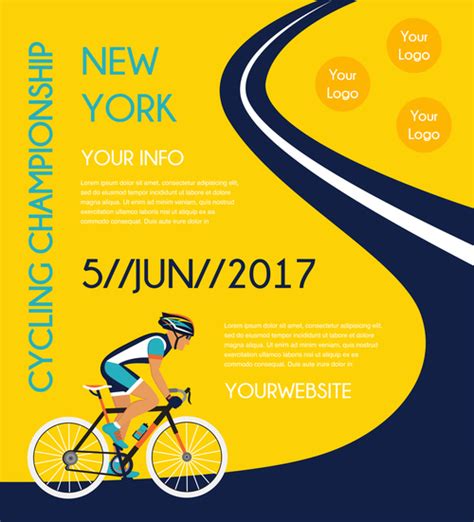 Bicycle Race Event Flyer With Poster Vector Template 05 Free Download