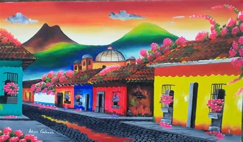 Antigua Guatemala Al Oleo 40x70cm