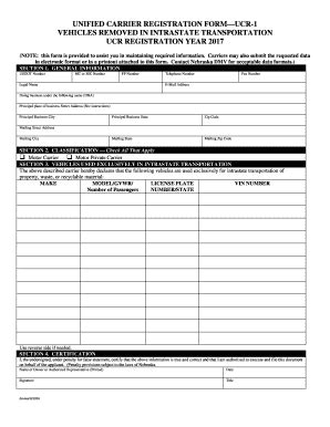 Fillable Online Unified Carrier Registration Form Ucr Vehicles