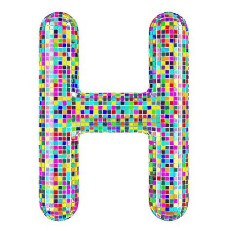 Mosaic Font Letter H From Vivid Mosaic Pieces D Rendering Stock