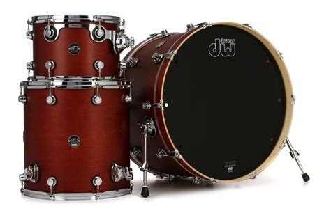 Dw Performance Series 3 Piece Shell Pack With 24 Bass Drum Tobacco Satin Oil Sweetwater