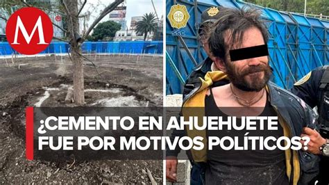 Un Hombre Es Detenido Al Vandalizar El Ahuehuete De Reforma Youtube