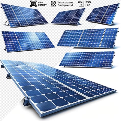 Awesome Various Angles Of A Solar Panel System Isolated On Transparent