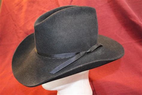 Vintage Stetson 4x Beaver Black Fur Felt Cowboy Western Hat Etsy Western Hats Stetson Hats