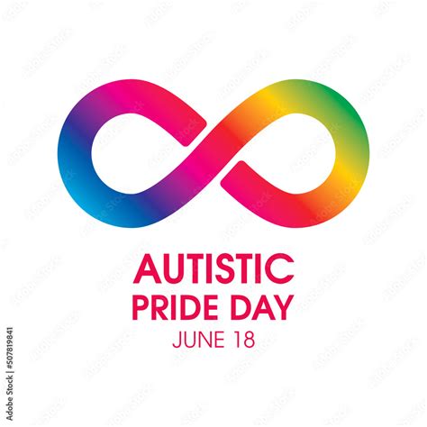 Autistic Pride Day Vector Autistic Rainbow Eight Infinity Symbol Icon