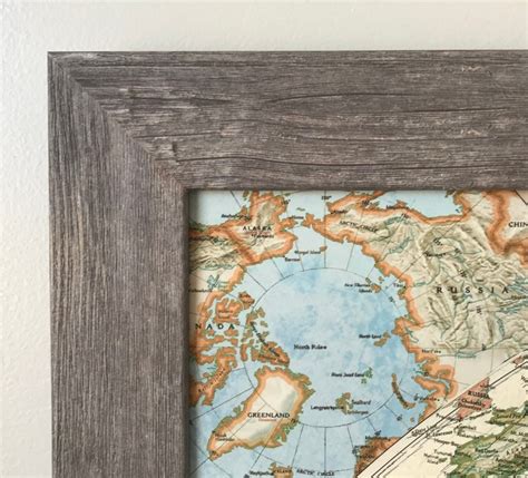 Large Framed Push Pin World Map 24x36 Rustic Style | Etsy