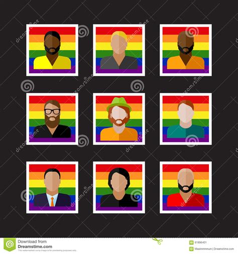 People Icons With Lgbt Community Members Stock Vector Illustration Of