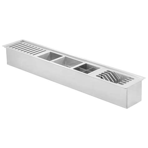 Calha Úmida Canal Organizador Escorredor Inox Embutido 105x16 Leroy