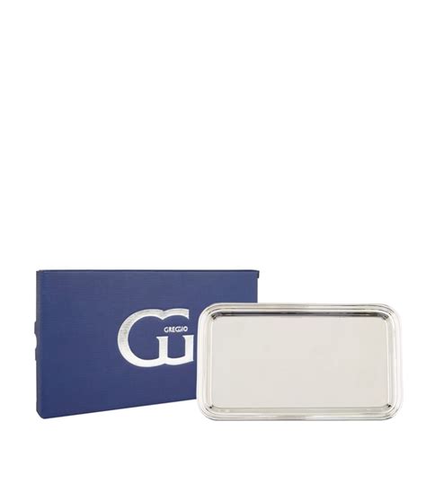 Greggio Silver Silver Plated Georgian Rectangular Tray Cm X Cm