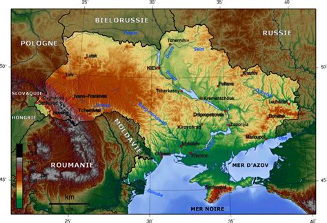 Carte Physique De L Ukraine