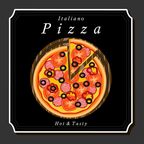 Illustration On Theme Big Hot Tasty Pizza To Pizzeria Menu Vector Art At Vecteezy