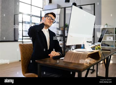 Neck Pain Bad Posture Stress Stock Photo - Alamy