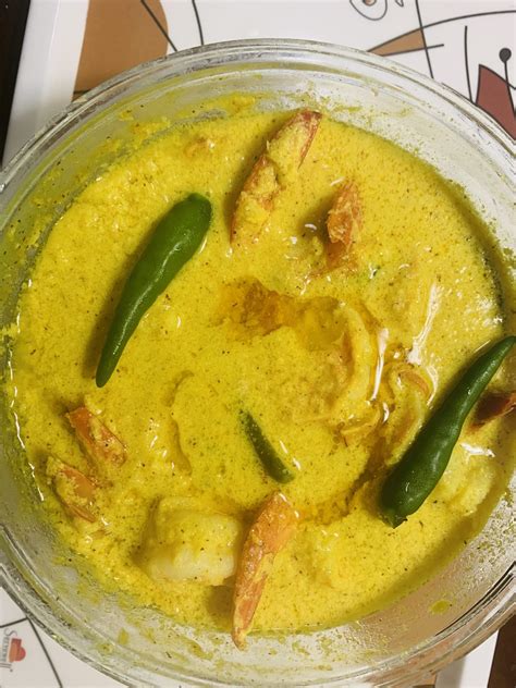 Steamed Shrimp In Yogurt Mustard Sauce Bhapa Chingri Lazy Foodies