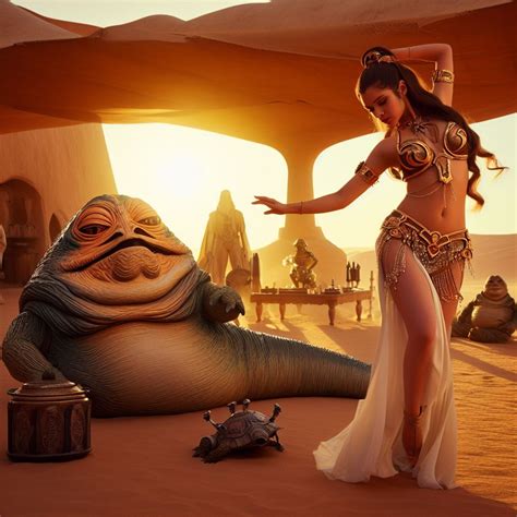 Slave Leia Belly Dancing before Jabba the Hutt by MagicianPendragon on DeviantArt