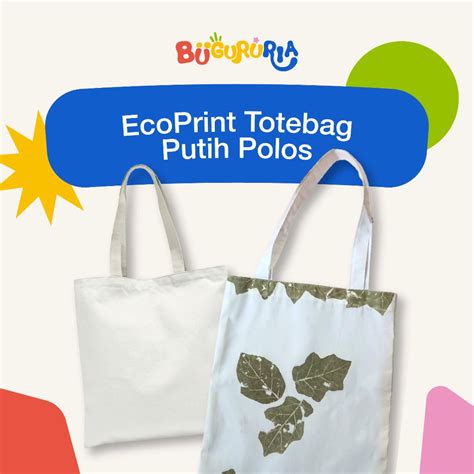 Jual Bu Guru Ria Ecoprint Totebag Polos Untuk Prakarya Lukis Totebag