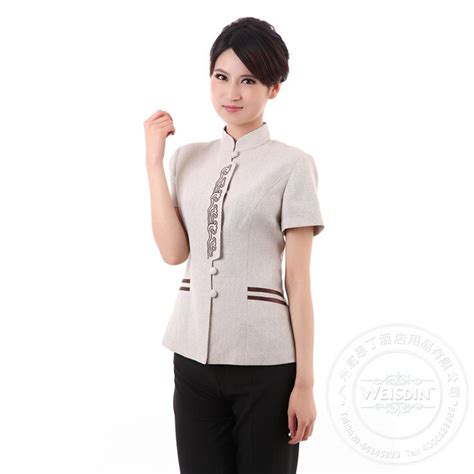 Clean hotel hostess uniform.http://www.weisdin.com | Blouse designs ...