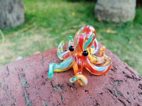 Glass Octopus Figurine Blown Glass Octopus Ornament Murano - Etsy