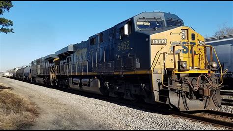 CSX Train Q583 With CSX Leader 5462 At Monroe NC On The CSX Monroe