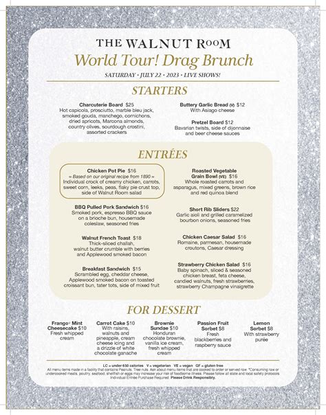 World Tour! Drag Brunch Menu | macysrestaurants.com