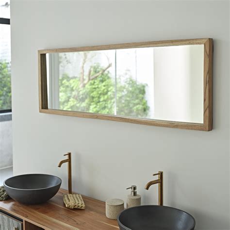 Miroir Rectangulaire En Bois D Acacia Cm Berah Getah