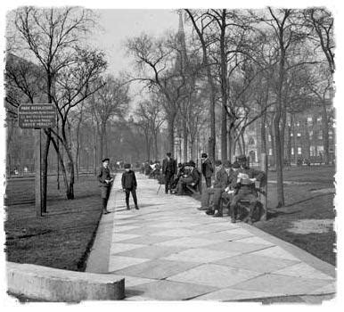 Bug House Square, also known as Washington Square Park, was famous as ...