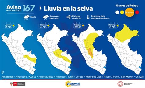 Senamhi On Twitter Aviso Del 26 Al 29 De Agosto Se Registrará