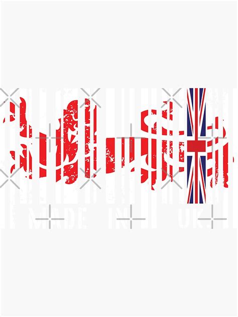 British Barcode Vintage Union Jack British Flag Lion Sticker For