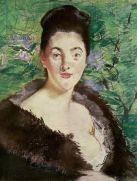 Edouard Manet Frau Im Pelzmantel Kunstdruck Leinwandbild Gerahmtes Bild