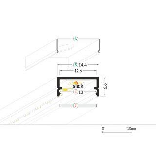 4 Meter LED Aluleiste Aufputz Flach Schwarz 12mm Serie ECO 26 29