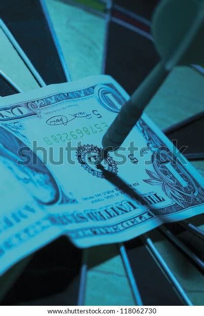 Zoomed Shot American Dollar Bill Pinned Stock Photo 118062730